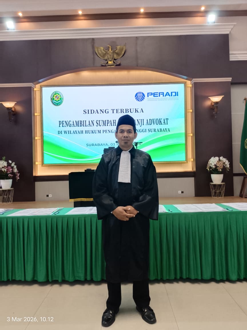 Lulusan PKPA UINSA PERADI, Hermansya Rachmadtullah, S.H., Diambil Sumpah Advokat di PT Surabaya